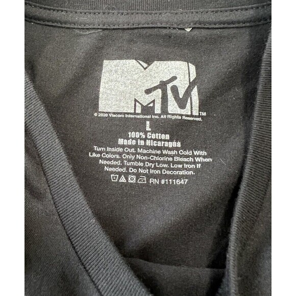 MTV Music Television @ 2020 Viacom International Ladies Black T-Shirt Size L - Picture 4 of 5
